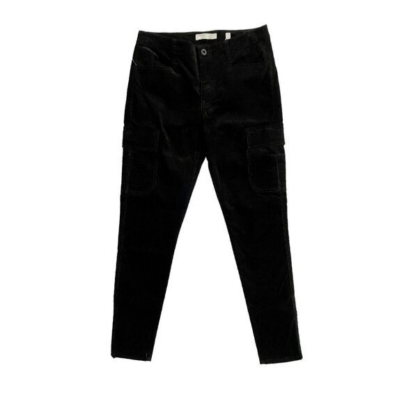 Vince Corduroy Pants Black Skinny Leg Pockets High Rise Slim Jeans SZ 4 NWT $275 - Picture 1 of 15